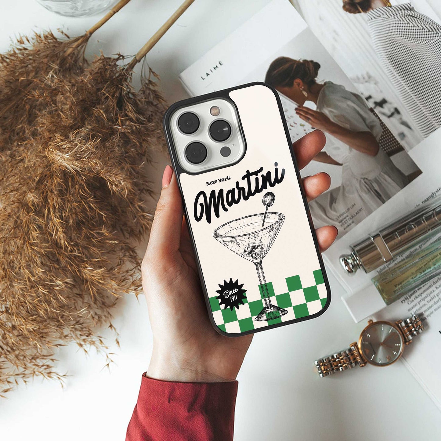Newyork Martini Phone Case for Iphone 16 | Glass Case