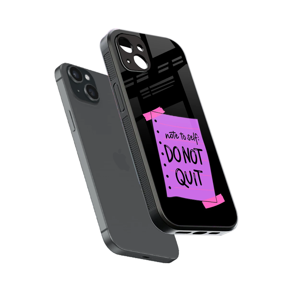 No Not Quit sleek iphone 14 plus cover with tempered glass back and TPU edges