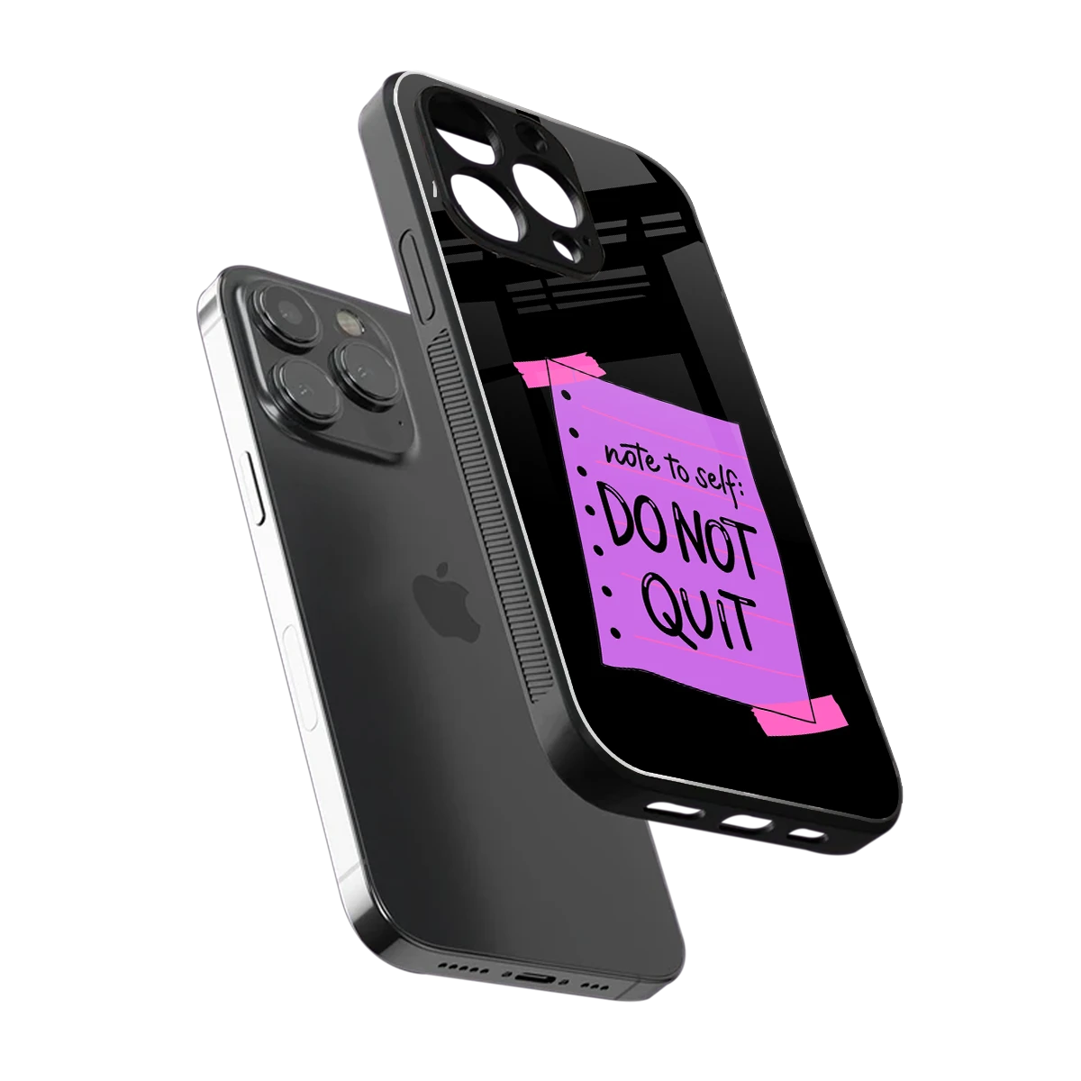 No Not Quit sleek iphone 15 pro cover with tempered glass back and TPU edges