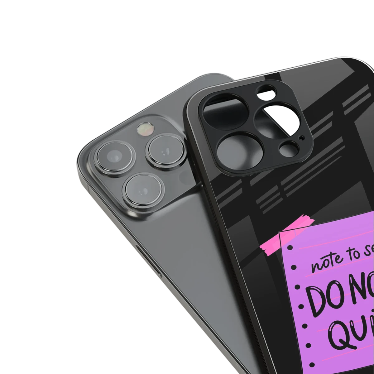 No Not Quit stylish phone case for iphone 15 pro | glossy glass and slim fit