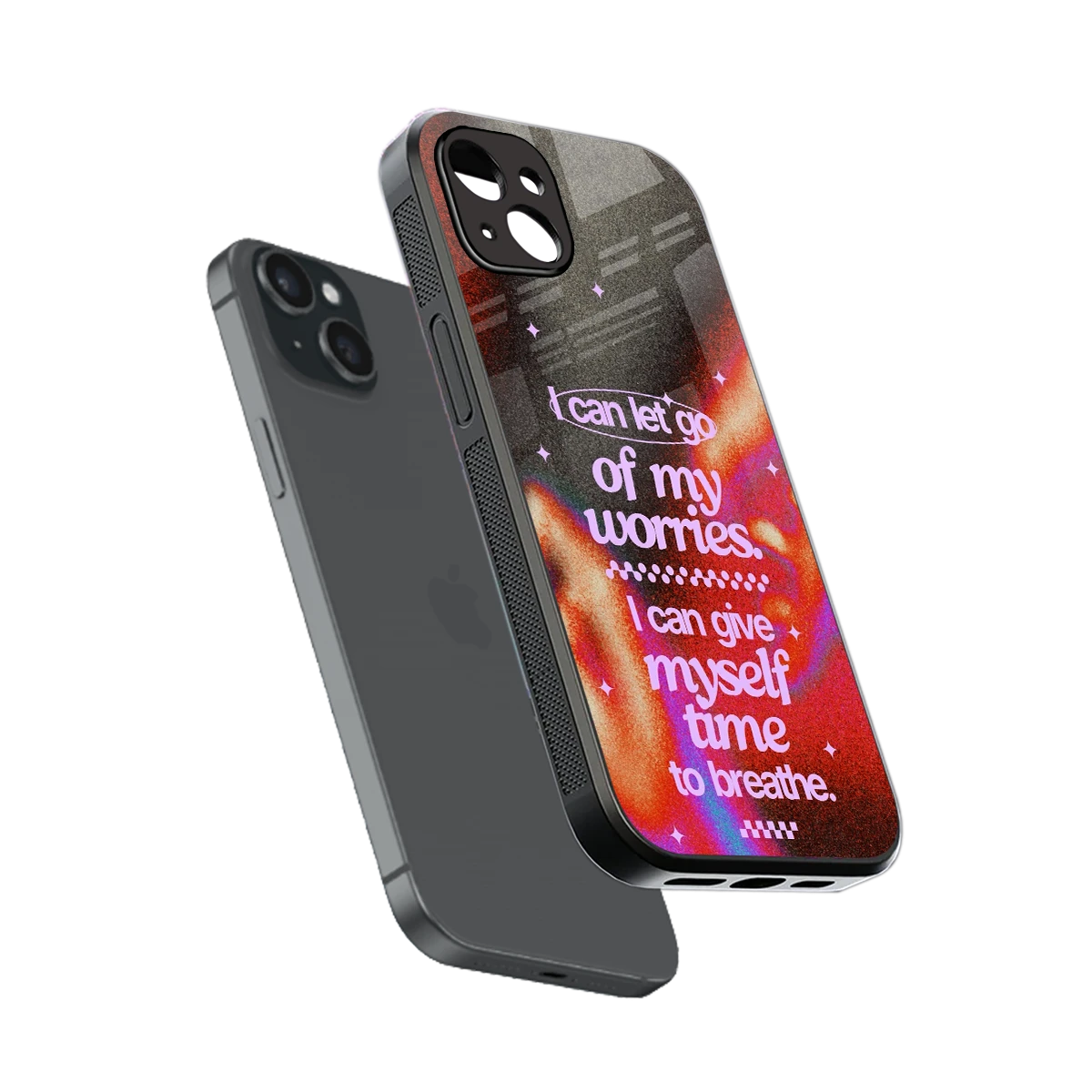 No Worries sleek iphone 15 plus cover with tempered glass back and TPU edges