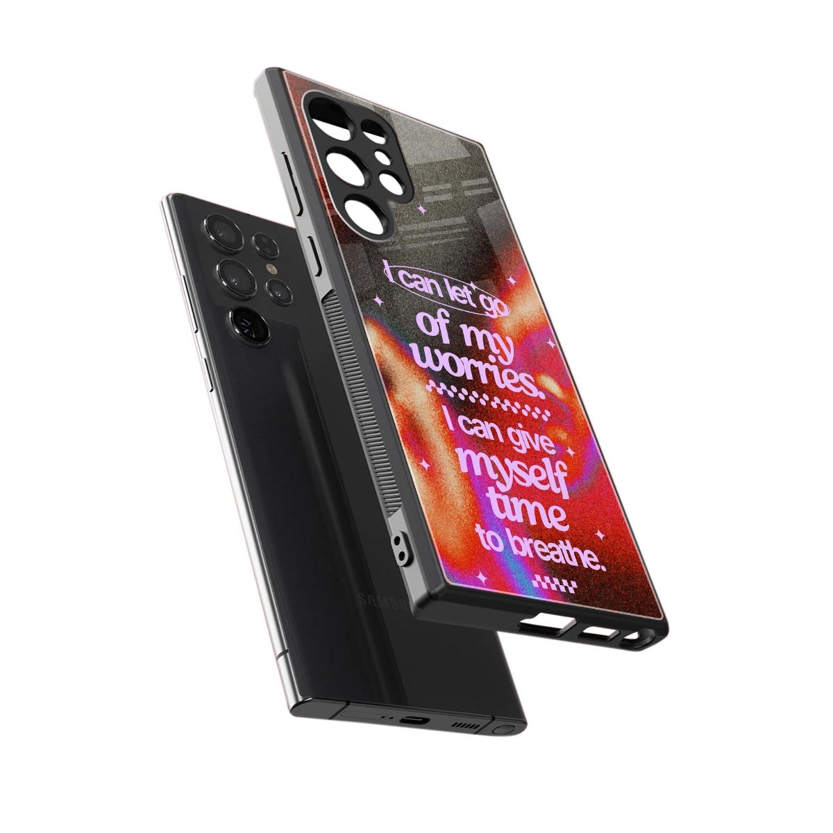 No Worries sleek samsung galaxy s24 ultra cover with tempered glass back and TPU edges