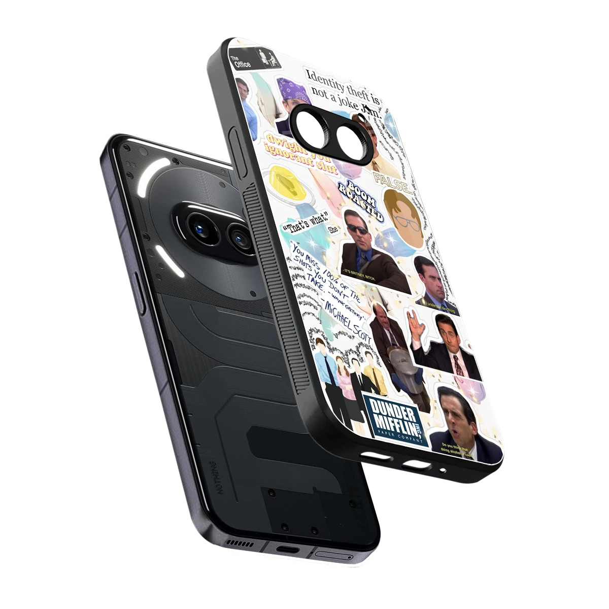 Office Mix sleek nothing phone 2a cover with tempered glass back and TPU edges