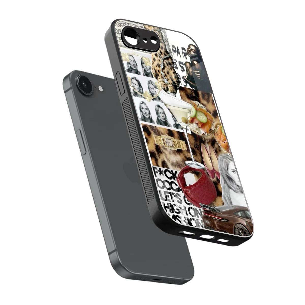 Old Money Mood sleek iphone 16e cover with tempered glass back and TPU edges