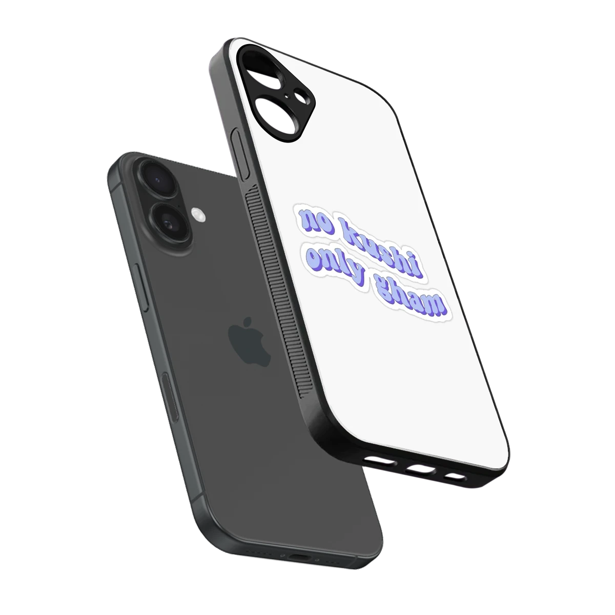 Only Gham sleek iphone 16 plus cover with tempered glass back and TPU edges