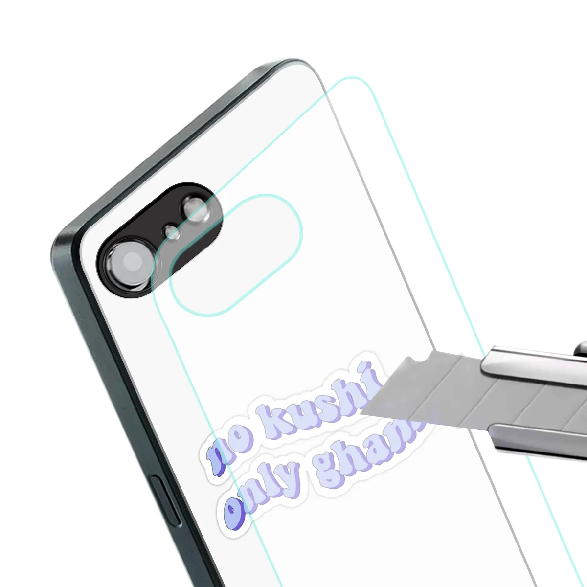 Only Gham stylish phone case for iphone 16e | glossy glass and slim fit