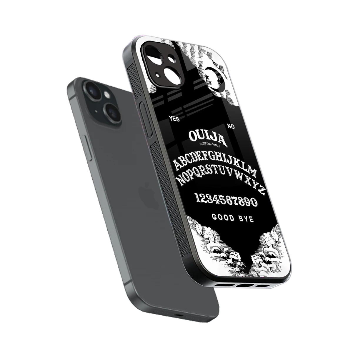 Ouija sleek iphone 14 plus cover with tempered glass back and TPU edges
