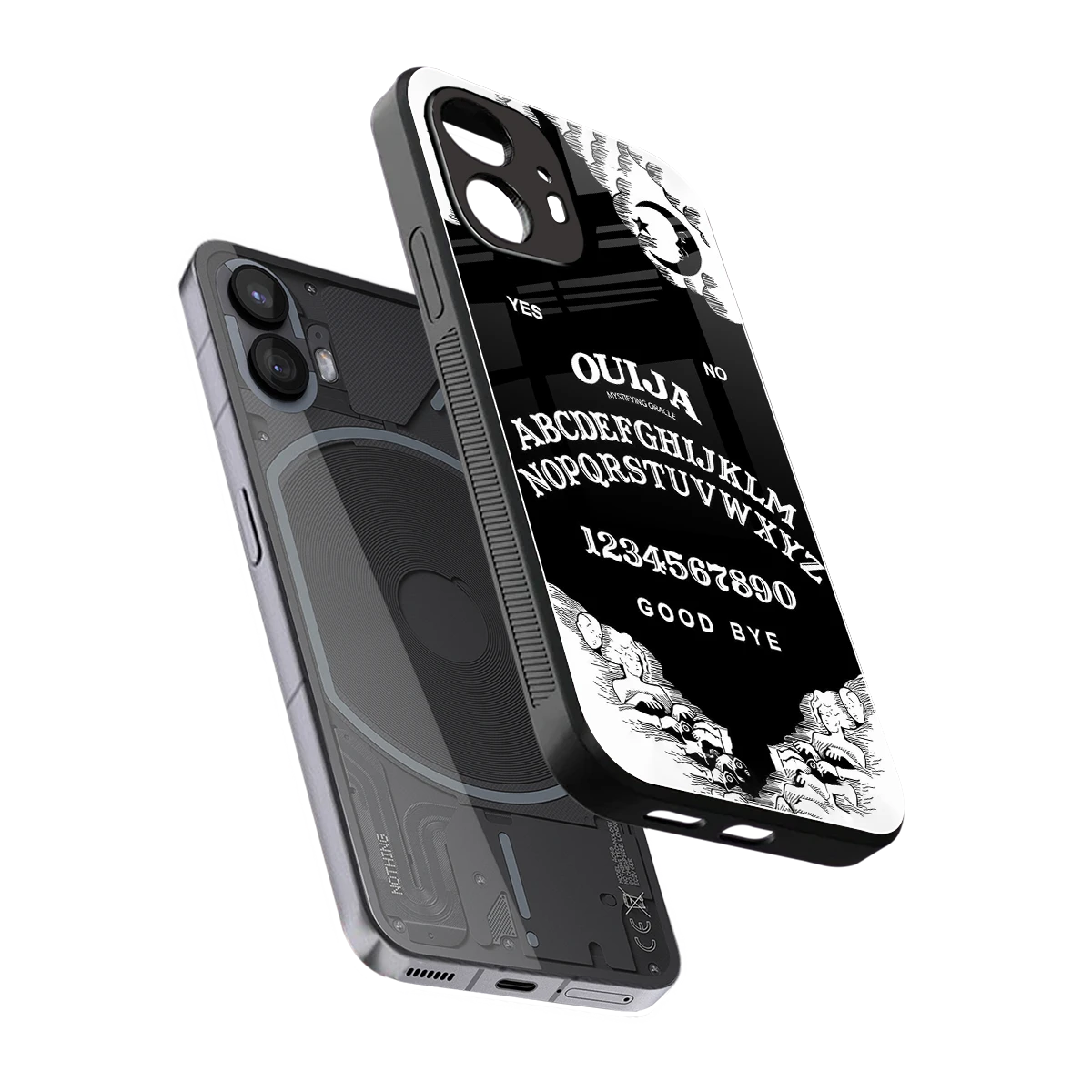 Ouija sleek nothing phone 2 cover with tempered glass back and TPU edges