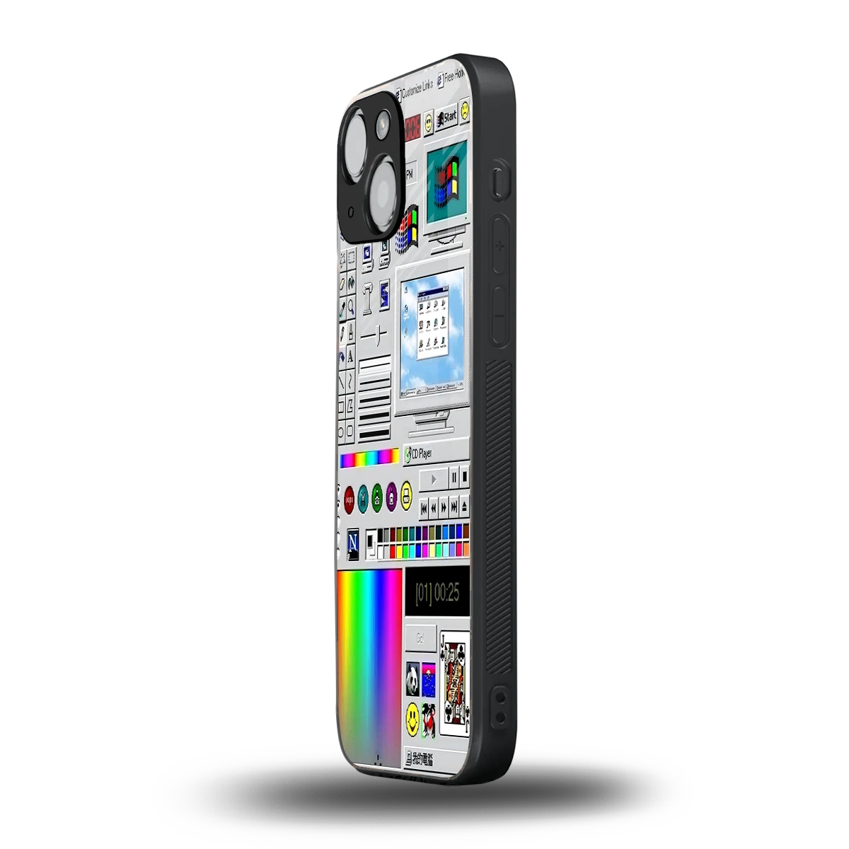 Paint Retro iphone 13 mini mobile cover | shockproof glass phone case