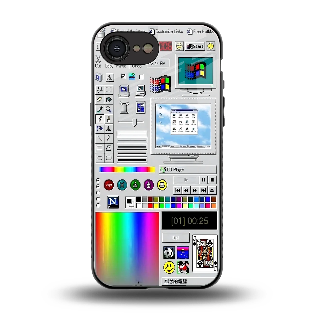 Paint Retro back phone cover | glass case for iphone 16e