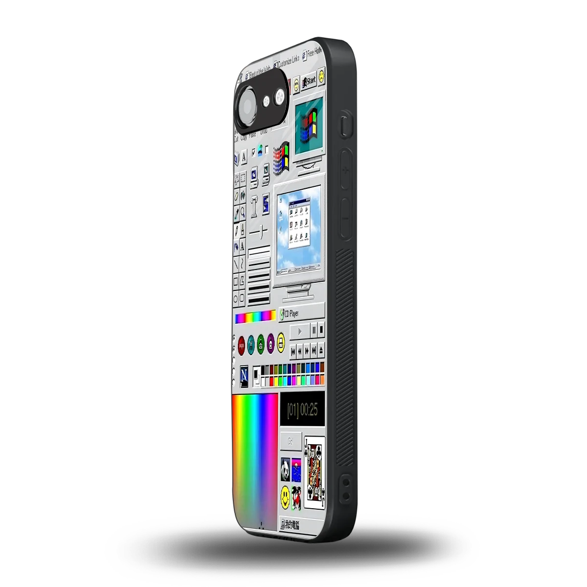Paint Retro iphone 16e mobile cover | shockproof glass phone case