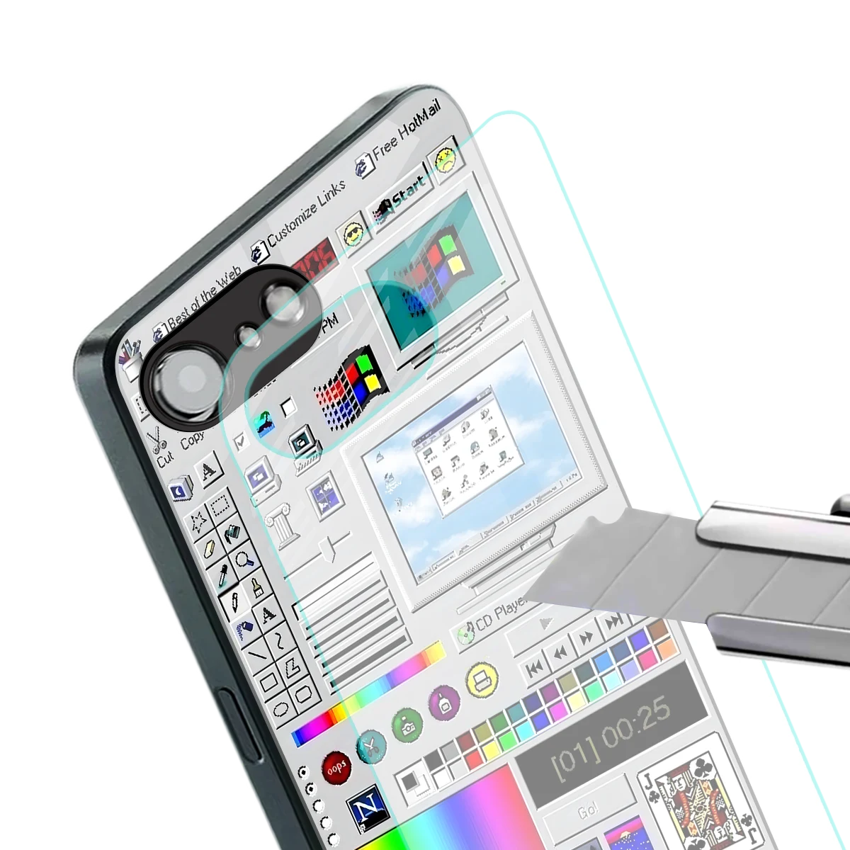Paint Retro stylish phone case for iphone 16e | glossy glass and slim fit