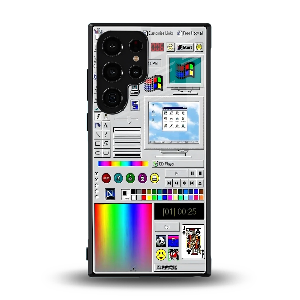 Paint Retro back phone cover | glass case for samsung galaxy s24 ultra