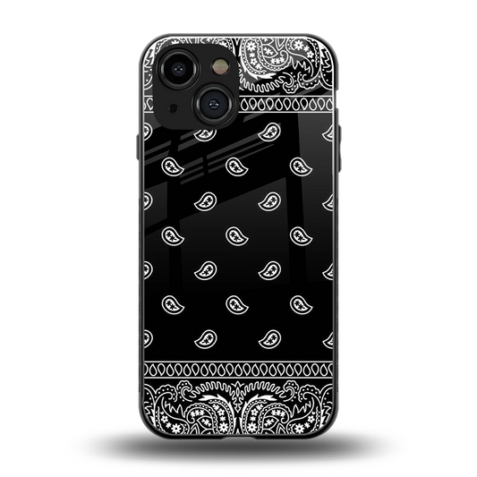 Paisley Black back phone cover | glass case for iphone 13 mini