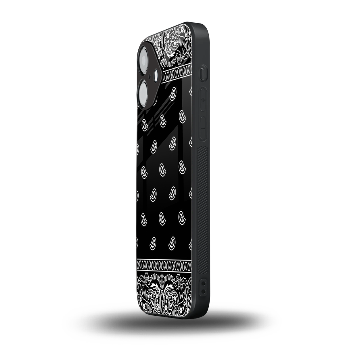 Paisley Black Phone Case for Iphone 16 | Glass Case
