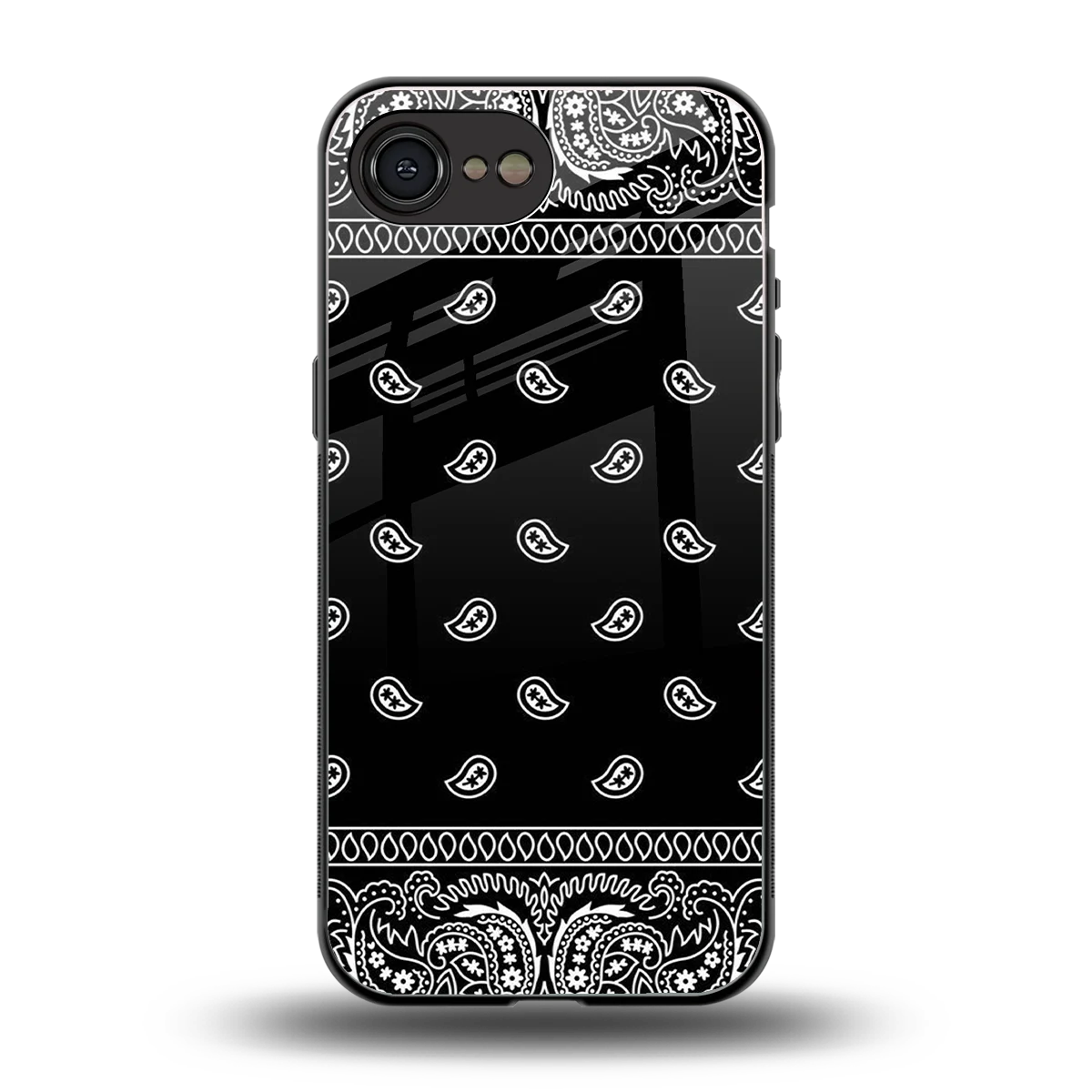 Paisley Black back phone cover | glass case for iphone 16e