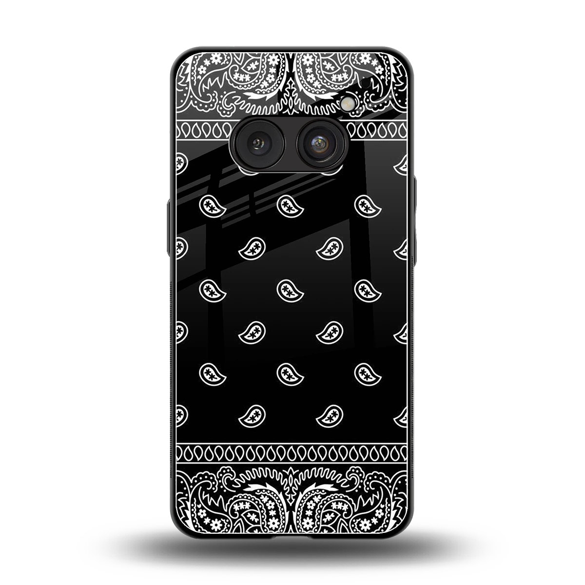 Paisley Black back phone cover | glass case for nothing phone 2a