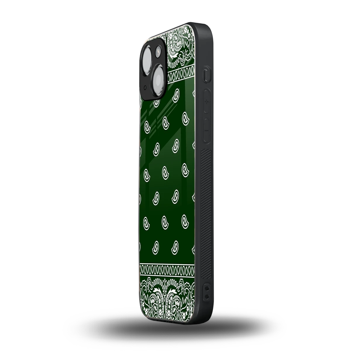 Paisley Green iphone 13 mini mobile cover | shockproof glass phone case