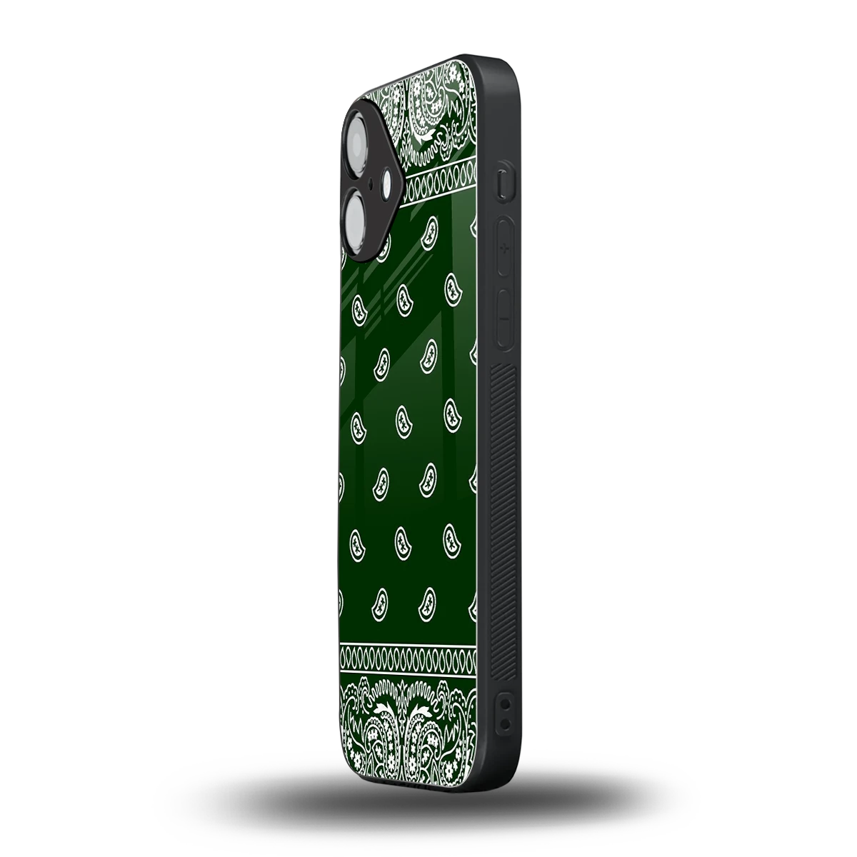 Paisley Green iphone 16 plus mobile cover | shockproof glass phone case