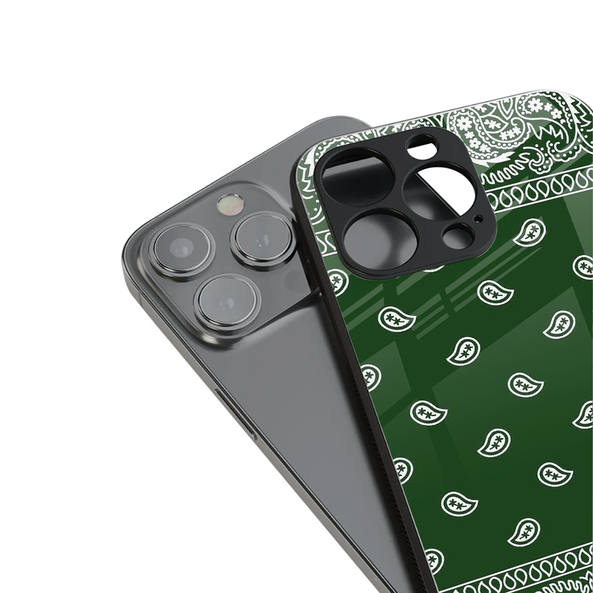 Paisley Green Phone Case for Iphone 16 | Glass Case