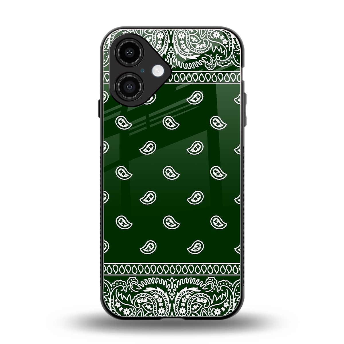 Paisley Green Phone Case for Iphone 16 | Glass Case