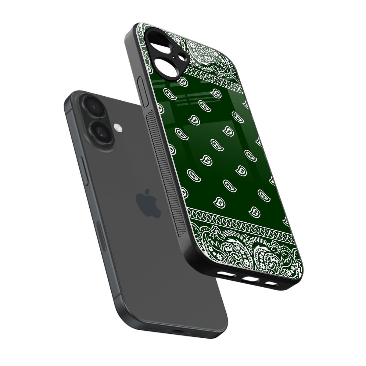 Paisley Green Phone Case for Iphone 16 | Glass Case