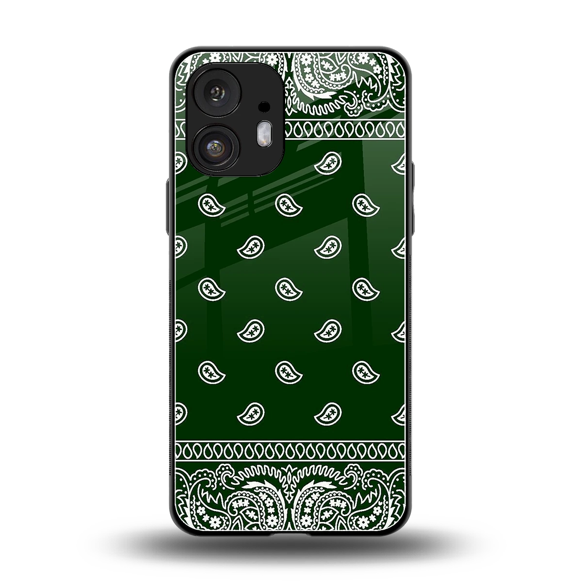Paisley Green back phone cover | glass case for nothing phone 2