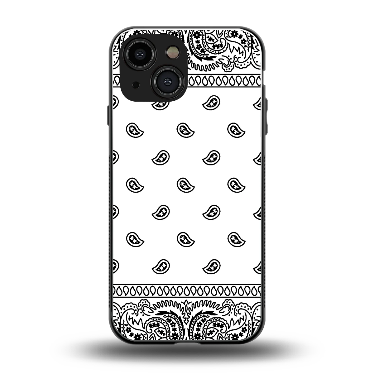 Paisley White back phone cover | glass case for iphone 13 mini