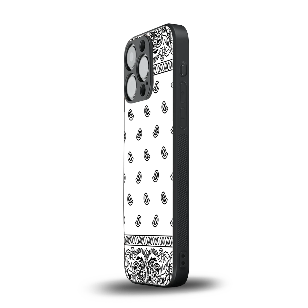 Paisley White iphone 13 pro mobile cover | shockproof glass phone case