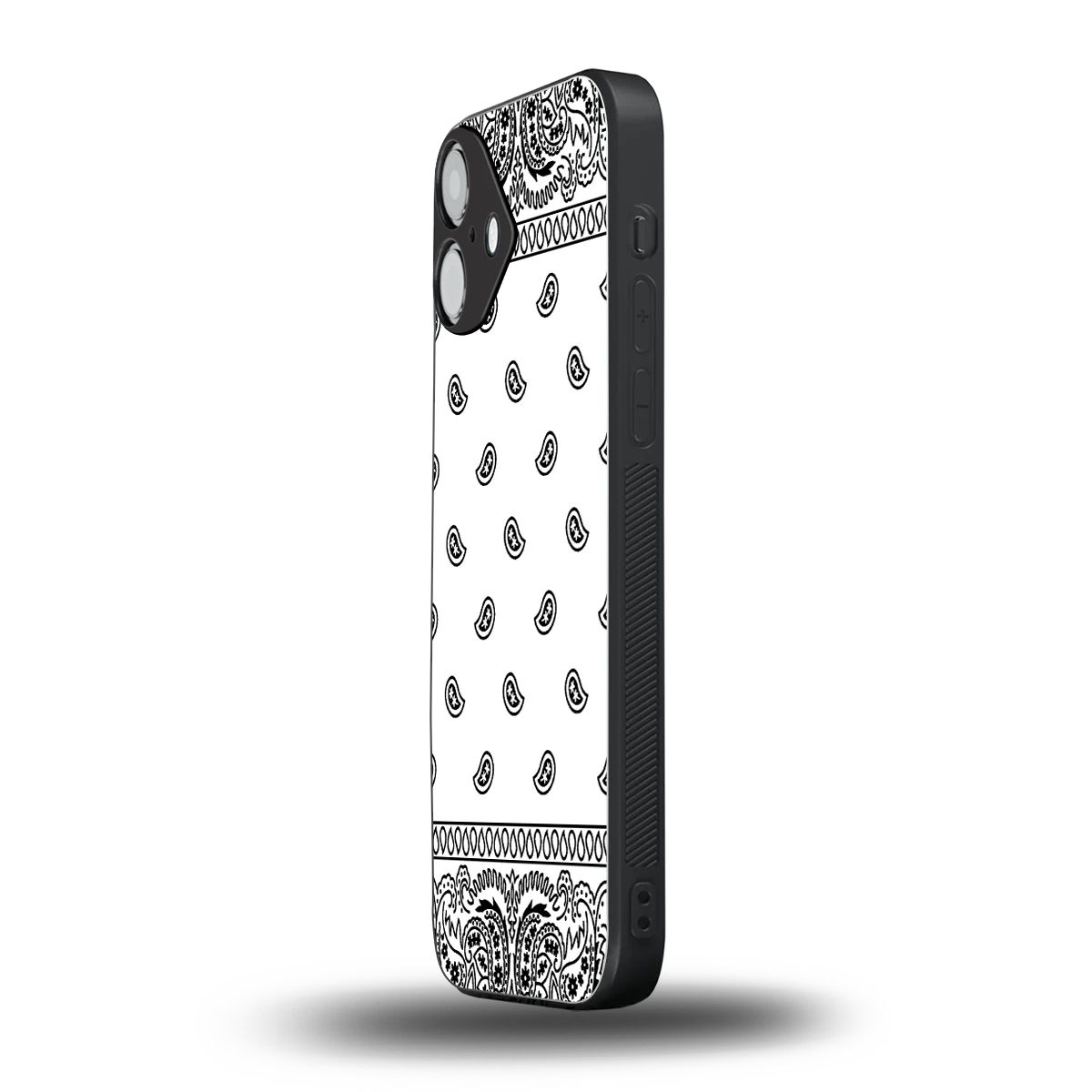 Paisley White iphone 16 plus mobile cover | shockproof glass phone case
