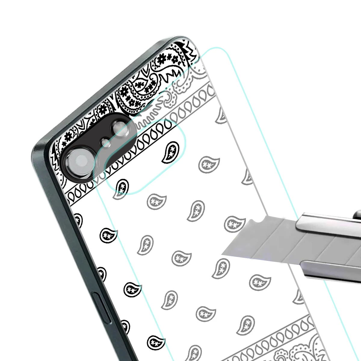 Paisley White stylish phone case for iphone 16e | glossy glass and slim fit