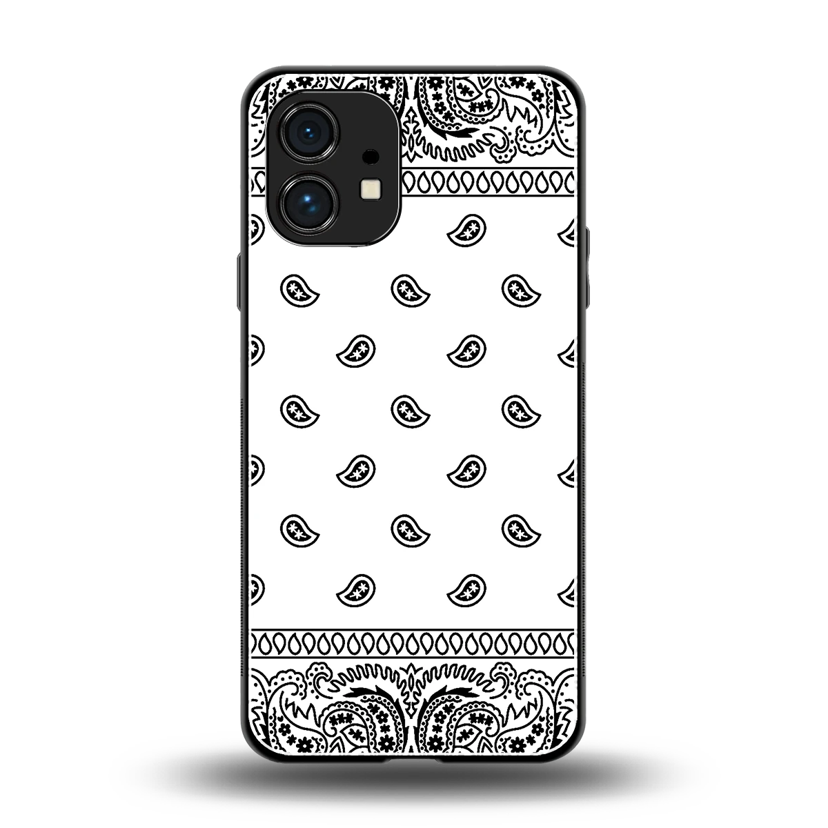 Paisley White back phone cover | glass case for nothing phone 1