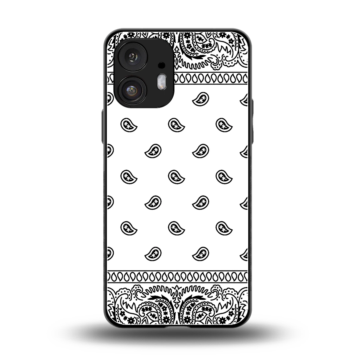 Paisley White back phone cover | glass case for nothing phone 2