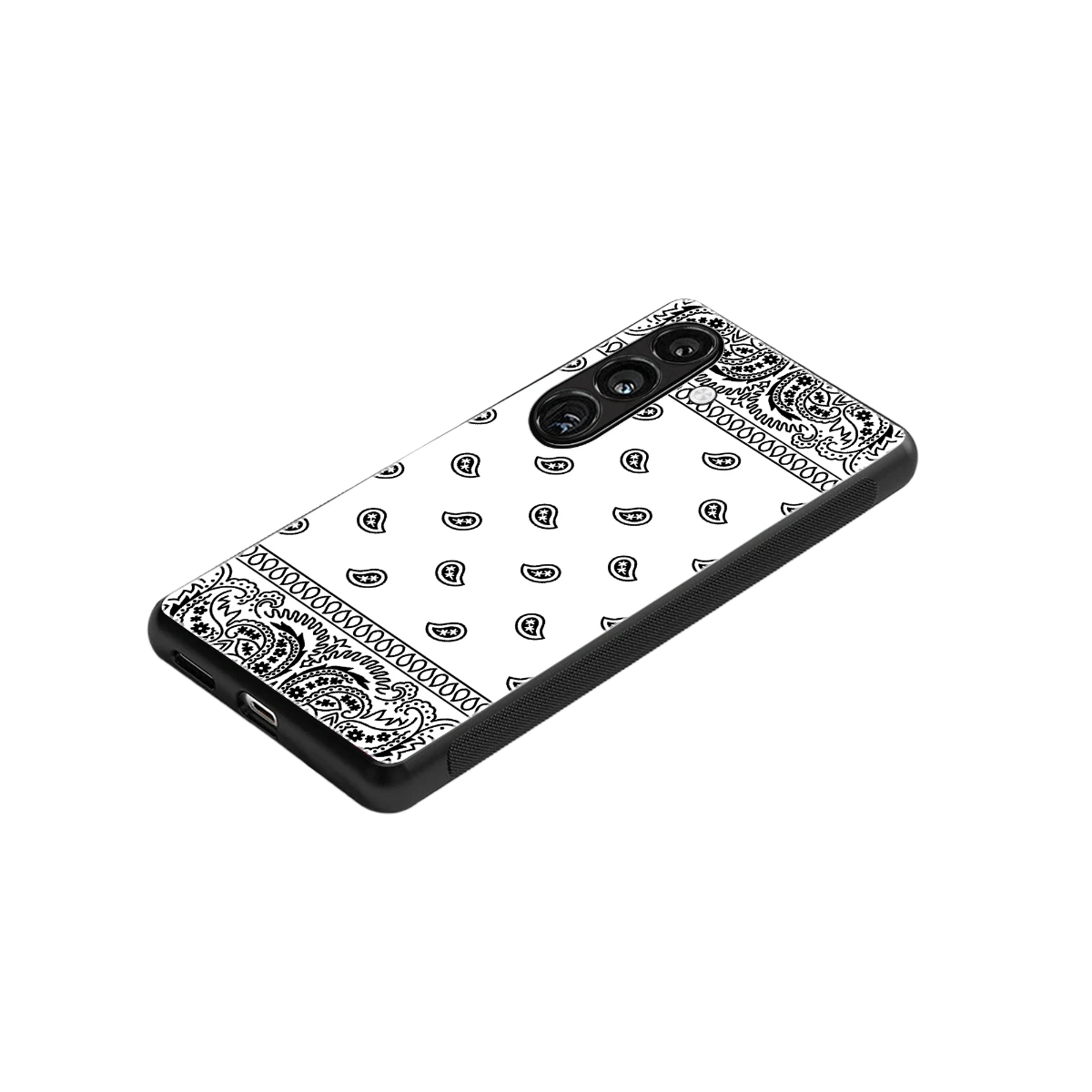 Paisley White stylish phone case for samsung galaxy s24 | glossy glass and slim fit