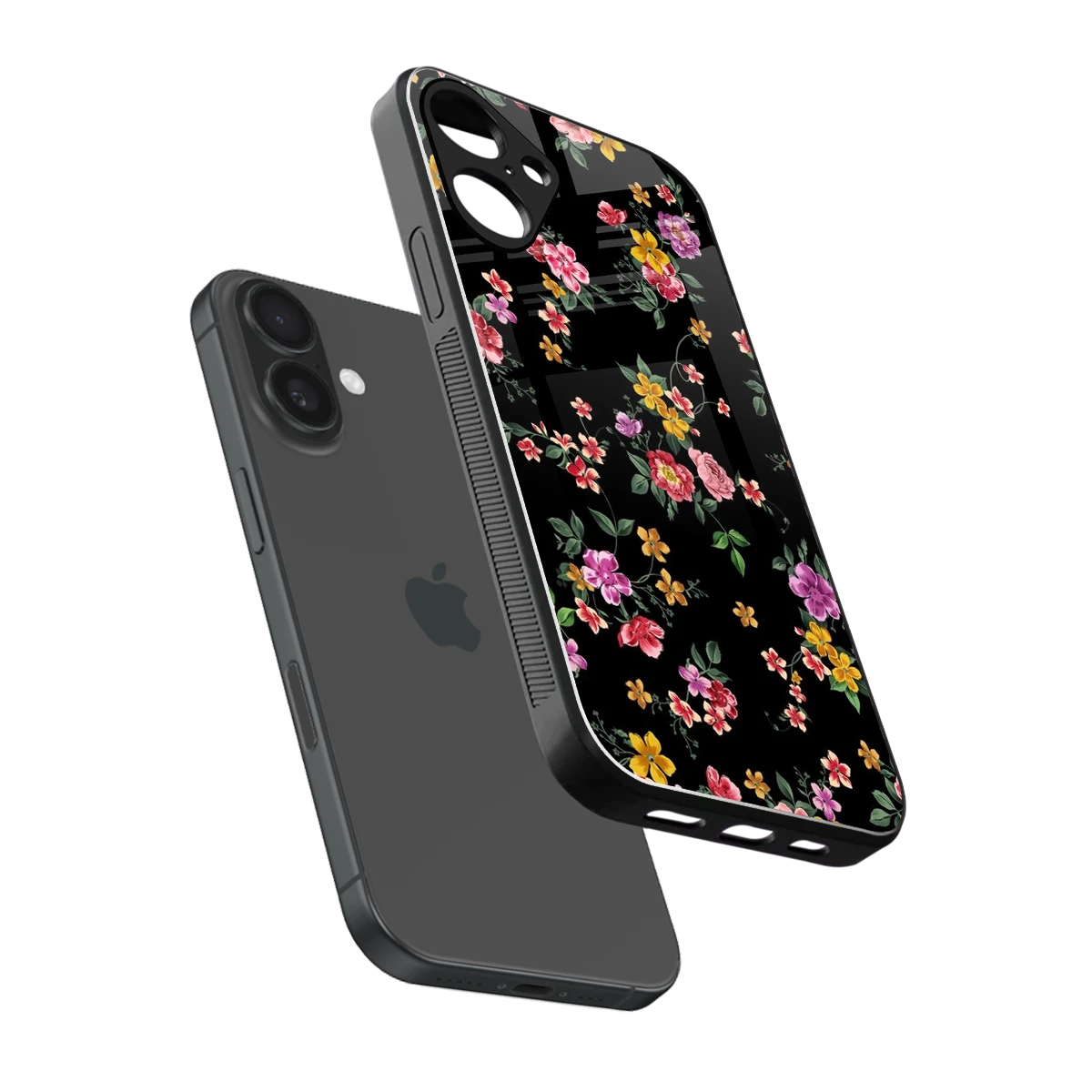 Petal Parade sleek iphone 16 plus cover with tempered glass back and TPU edges