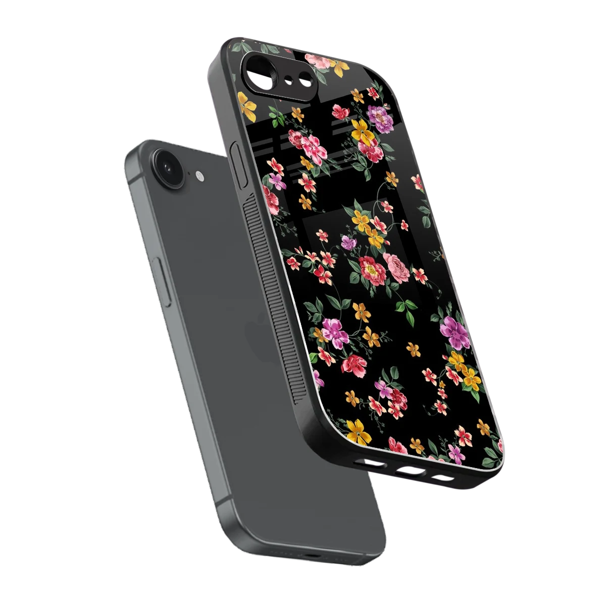 Petal Parade sleek iphone 16e cover with tempered glass back and TPU edges