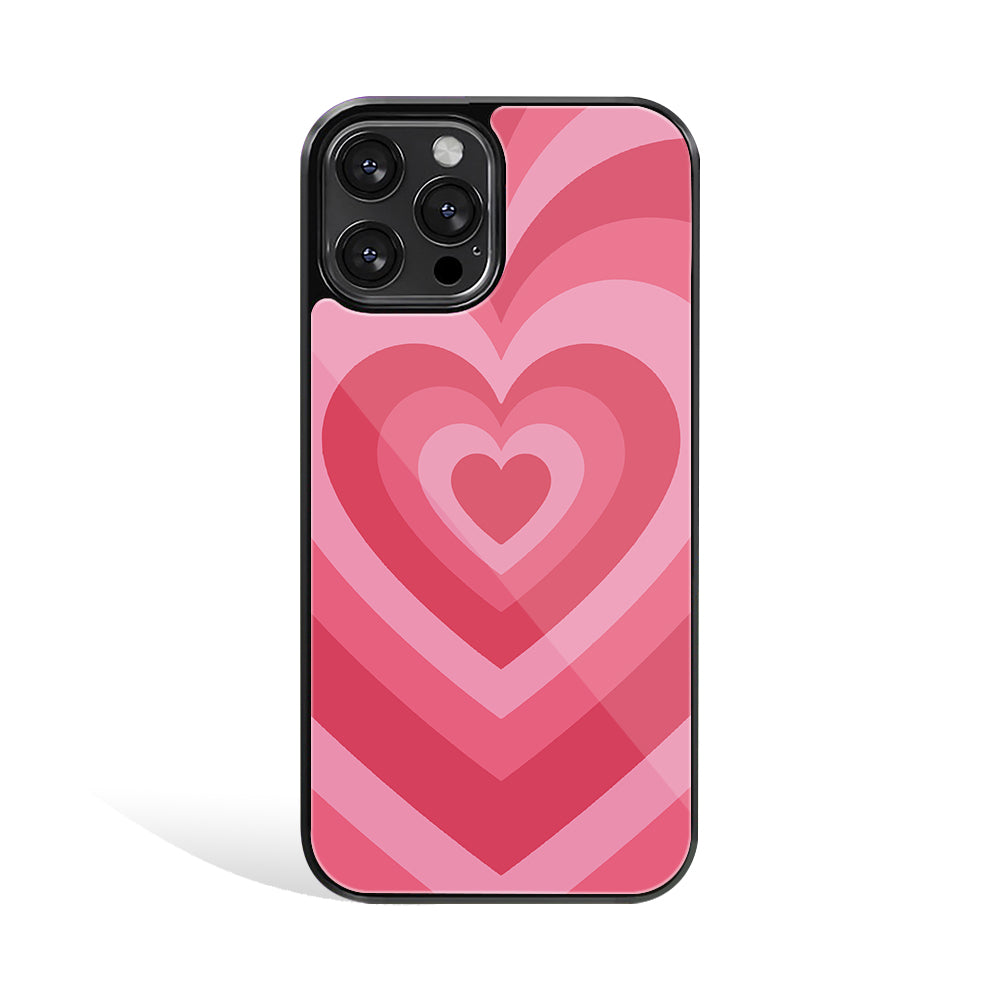 Y2K Pink Hearts Phone Cover Glass Case - Main Image