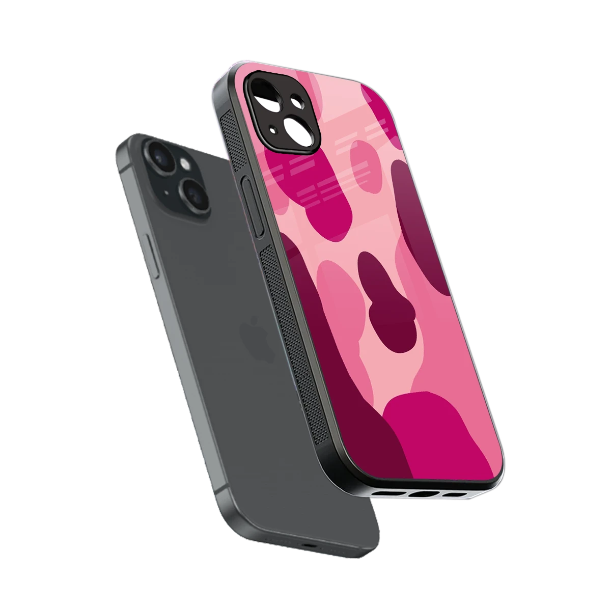Pink Carousel sleek iphone 14 plus cover with tempered glass back and TPU edges