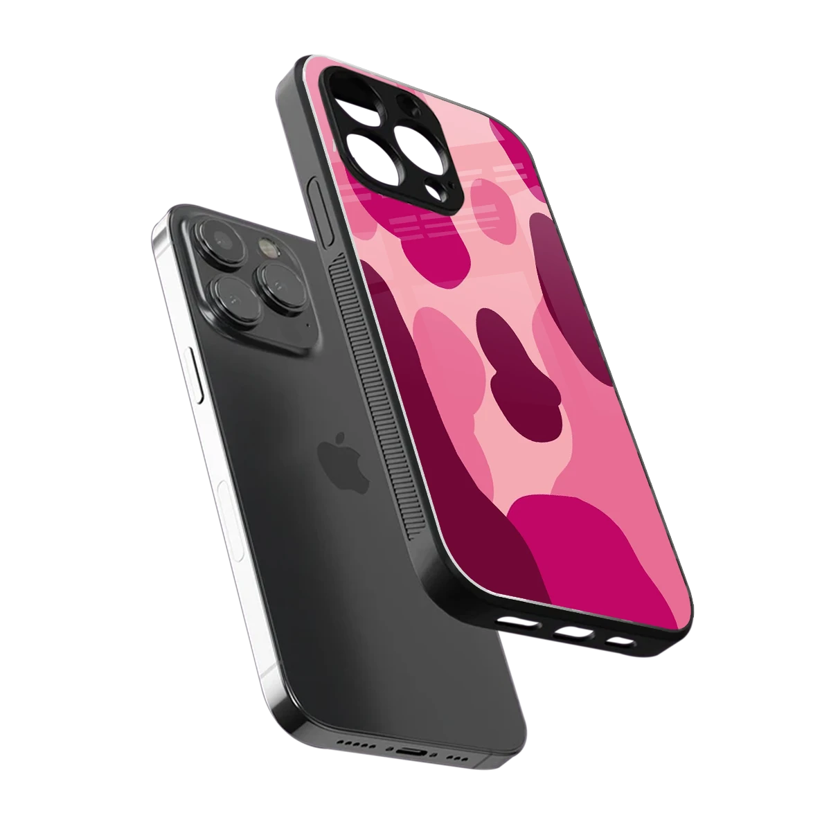 Pink Carousel sleek iphone 15 pro cover with tempered glass back and TPU edges