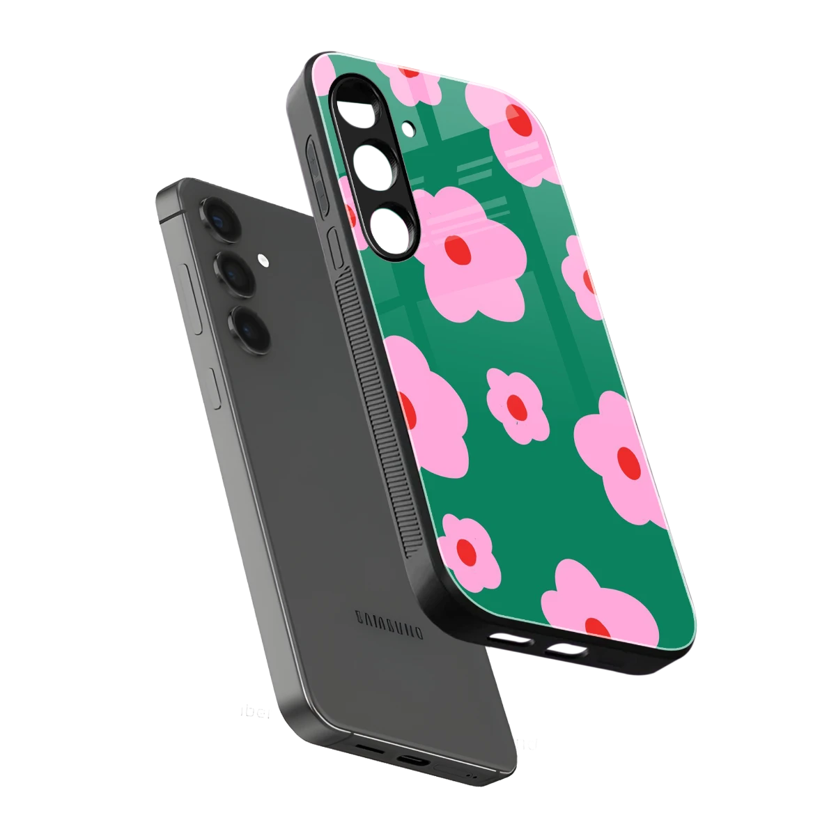 Pink Petal Parade sleek samsung galaxy s25 plus cover with tempered glass back and TPU edges