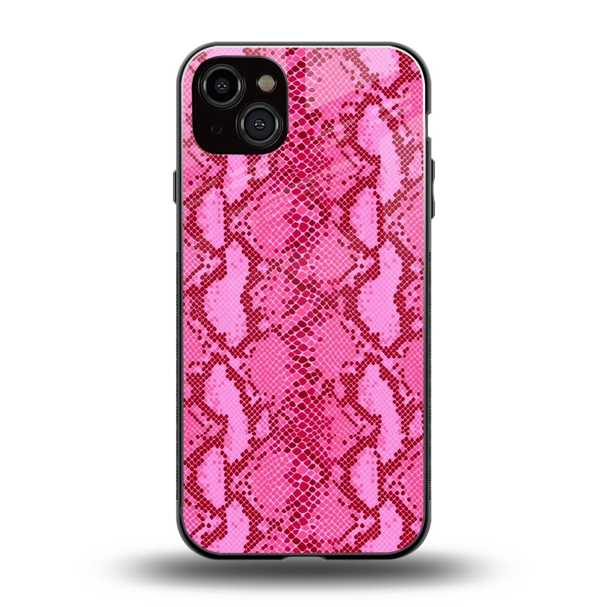 Pink Serpent back phone cover | glass case for iphone 14 plus