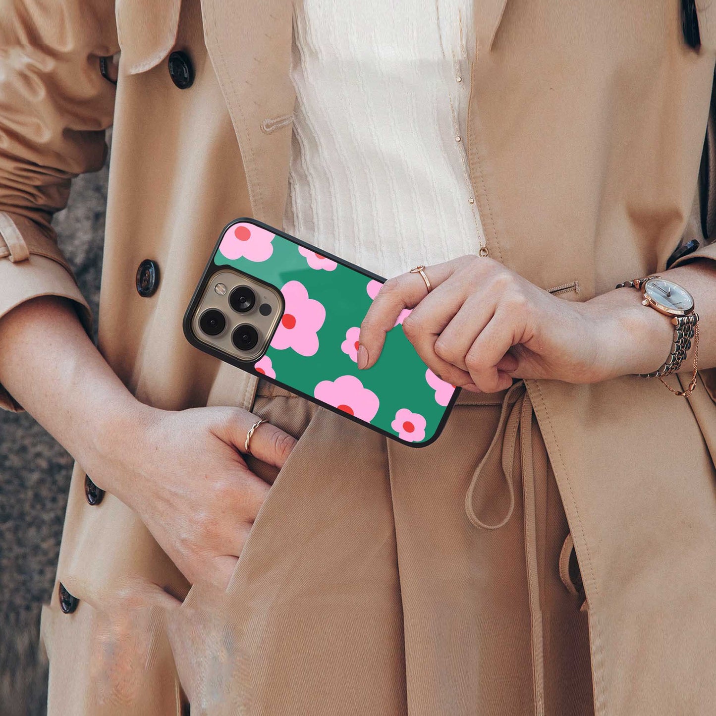 Pink Petal Parade Phone Case for Iphone 16 | Glass Case