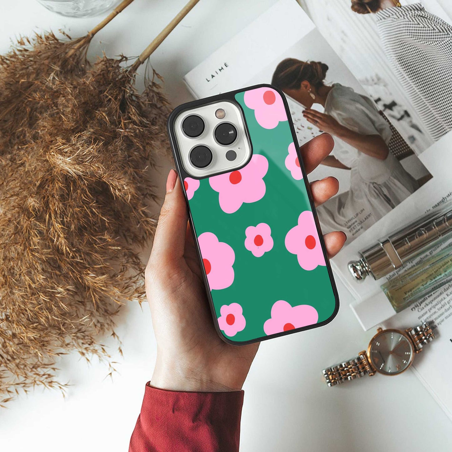 Pink Petal Parade Phone Case for Iphone 16 | Glass Case