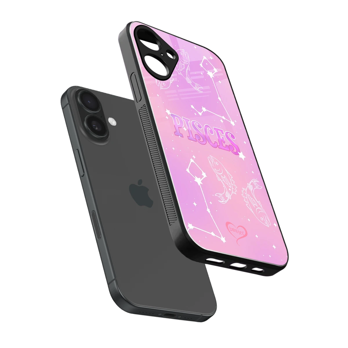 Pisces Aura sleek iphone 16 plus cover with tempered glass back and TPU edges