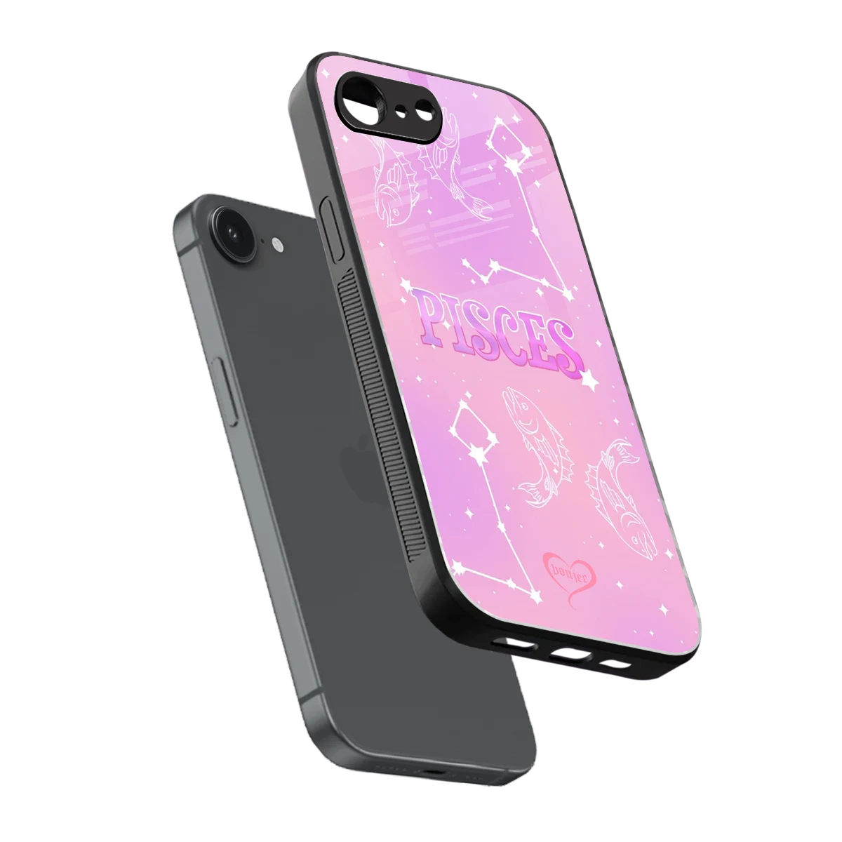 Pisces Aura sleek iphone 16e cover with tempered glass back and TPU edges