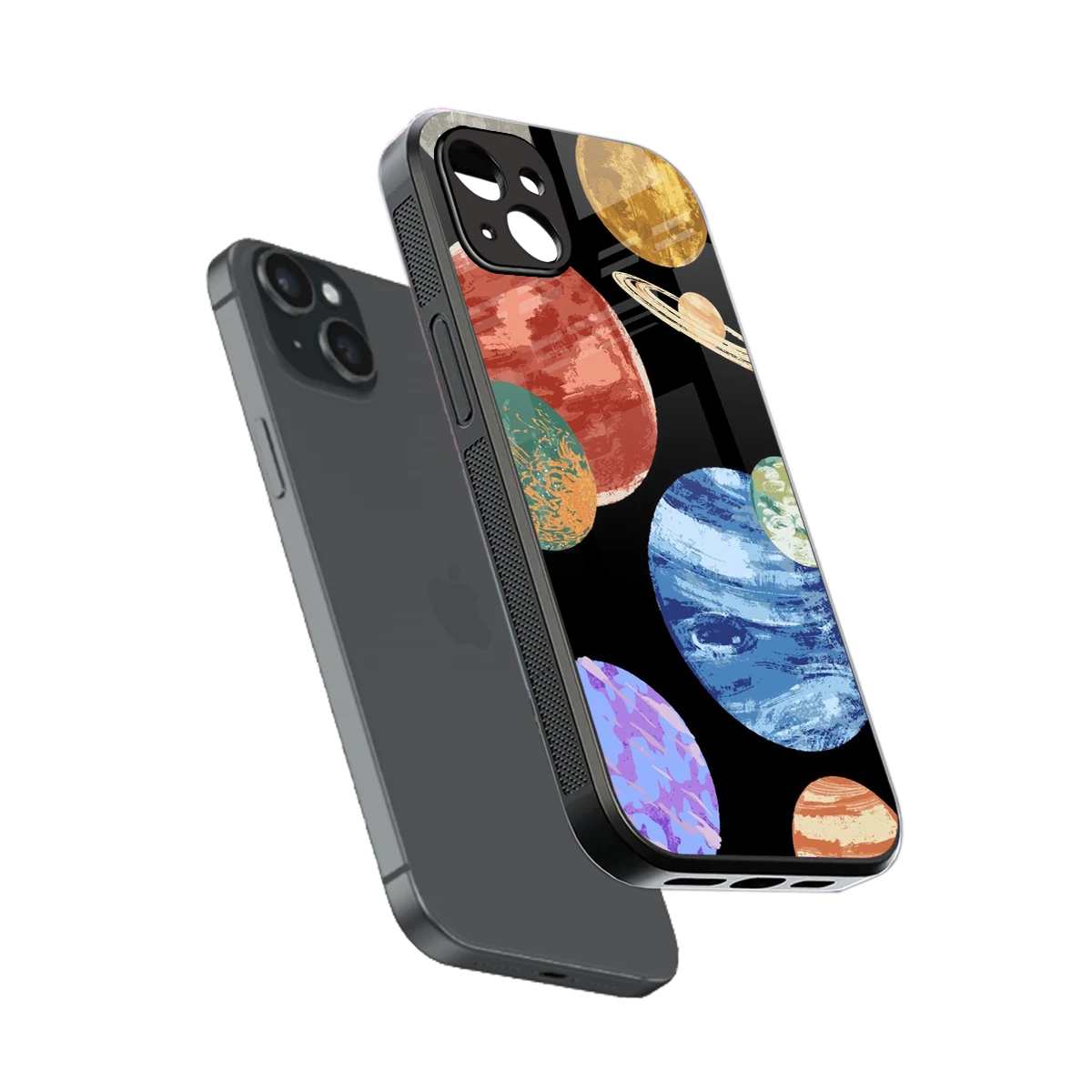 Planet Parade sleek iphone 14 plus cover with tempered glass back and TPU edges