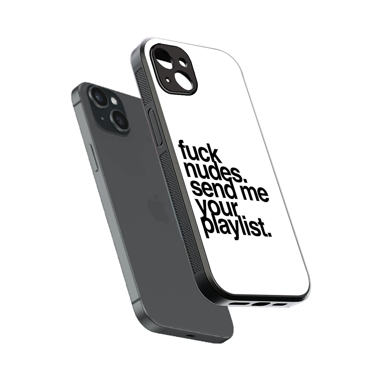 Playlist sleek iphone 14 plus cover with tempered glass back and TPU edges