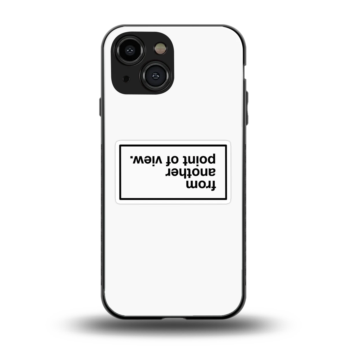 Point Of View White Edition back phone cover | glass case for iphone 13 mini
