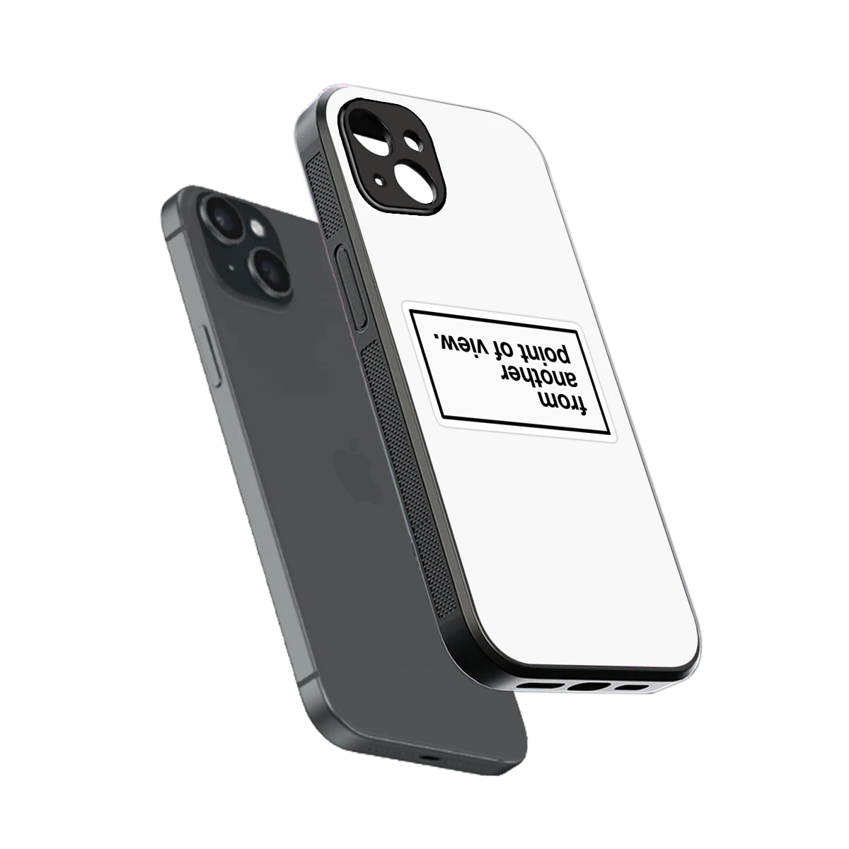 Point Of View White Edition sleek iphone 15 plus cover with tempered glass back and TPU edges