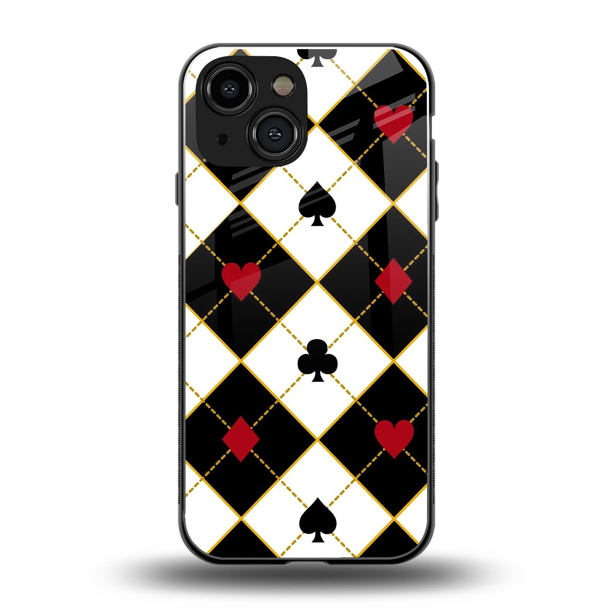 Poker Love back phone cover | glass case for iphone 13 mini